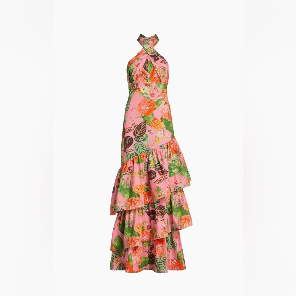 Cara Cara Perla Floral Ruffled Halter Dress Size 6